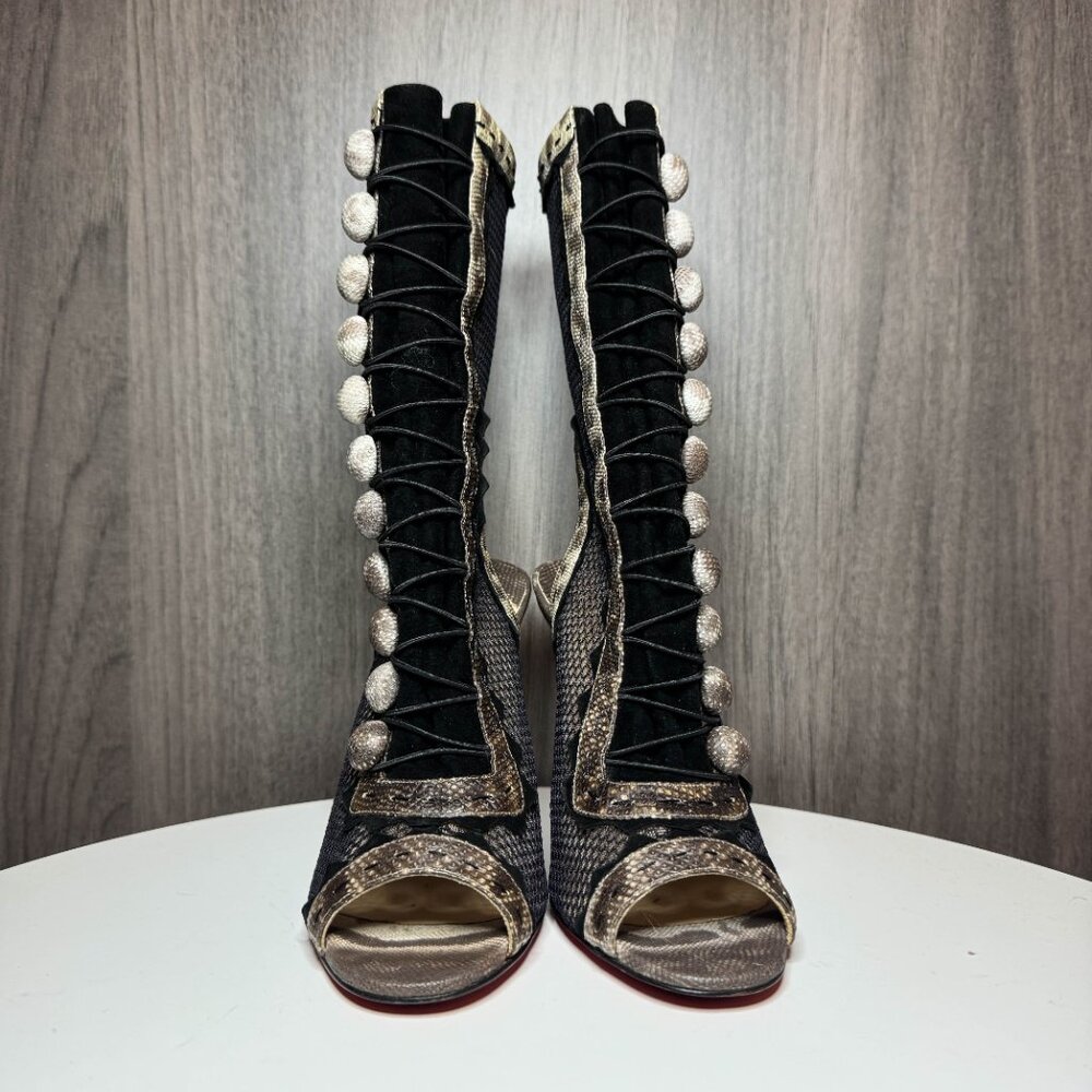 Louboutin Attention fishnet ankle boots - Picture 3 of 9